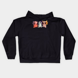 The trio of axolotls Kids Hoodie